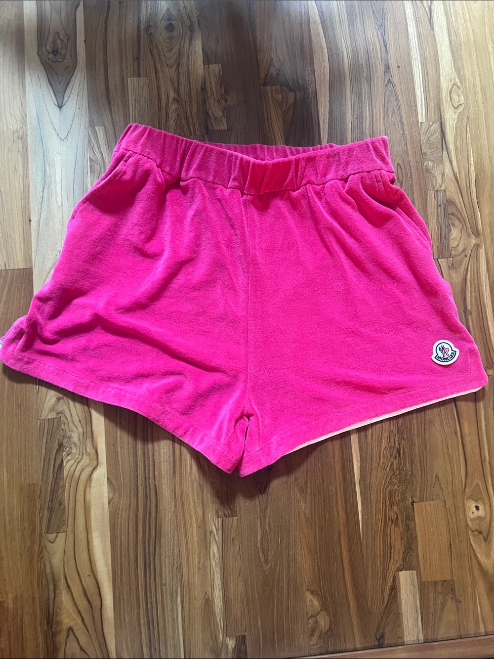 Moncler Hot Pink Terry Athletic Shorts